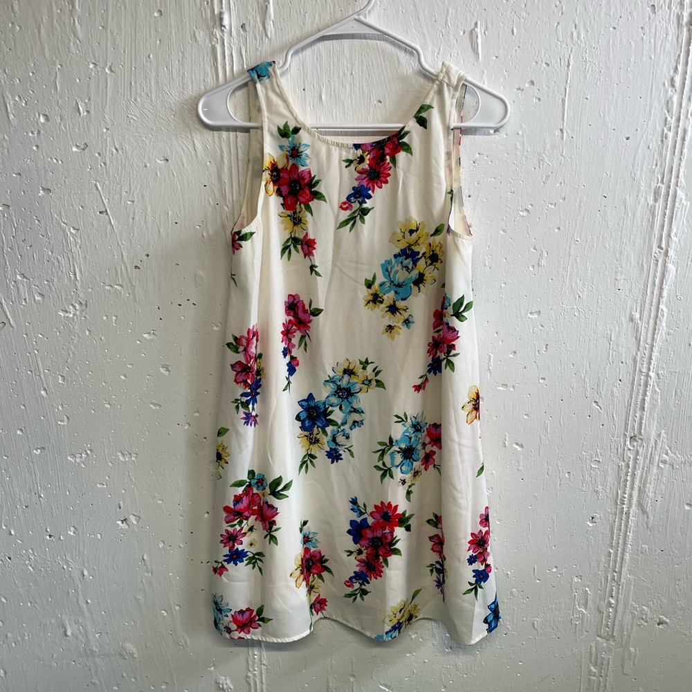 Collective Concepts Floral Mini Dress - Cream and Multicolor